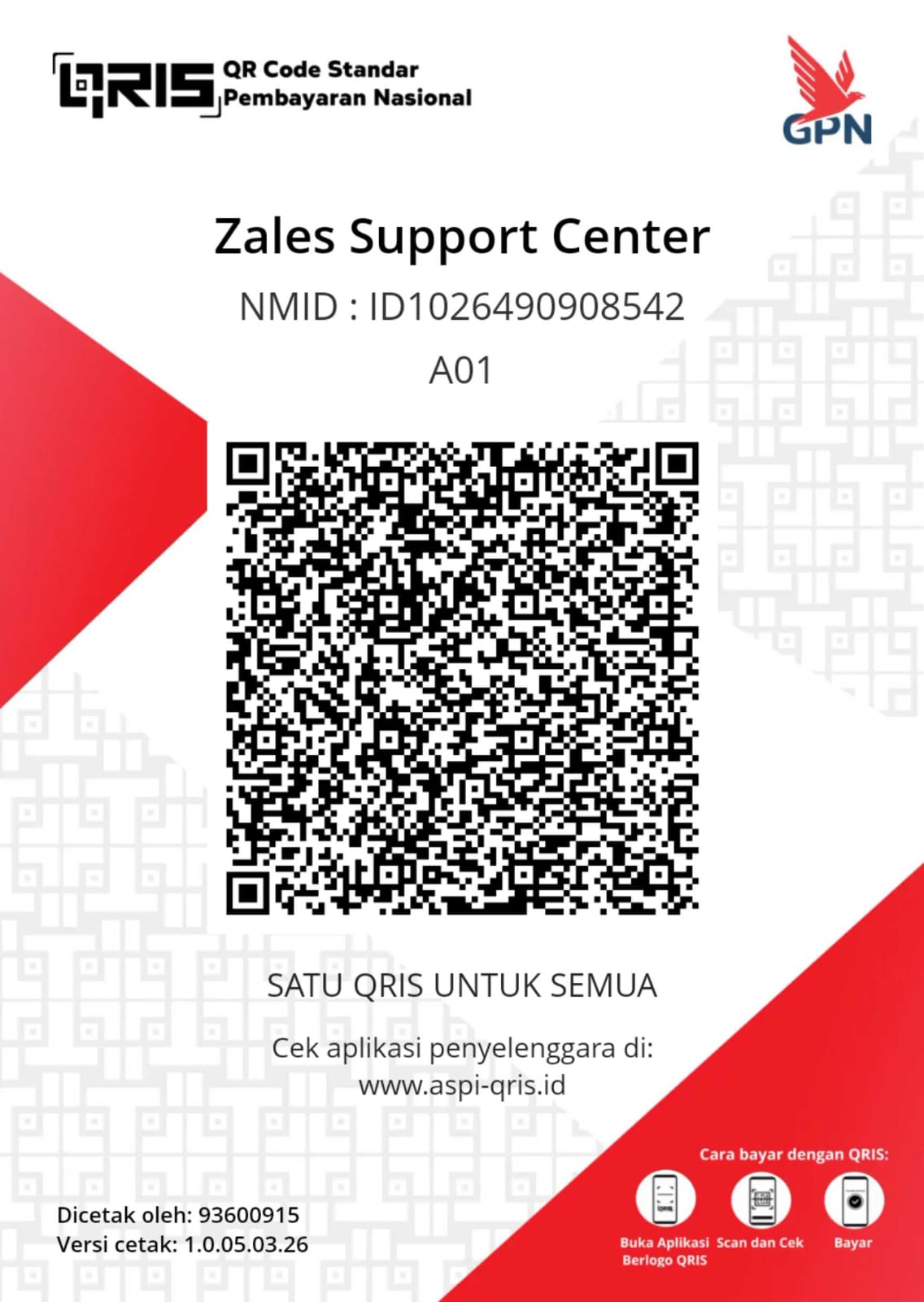QRIS ZALES SUPPORT CENTER